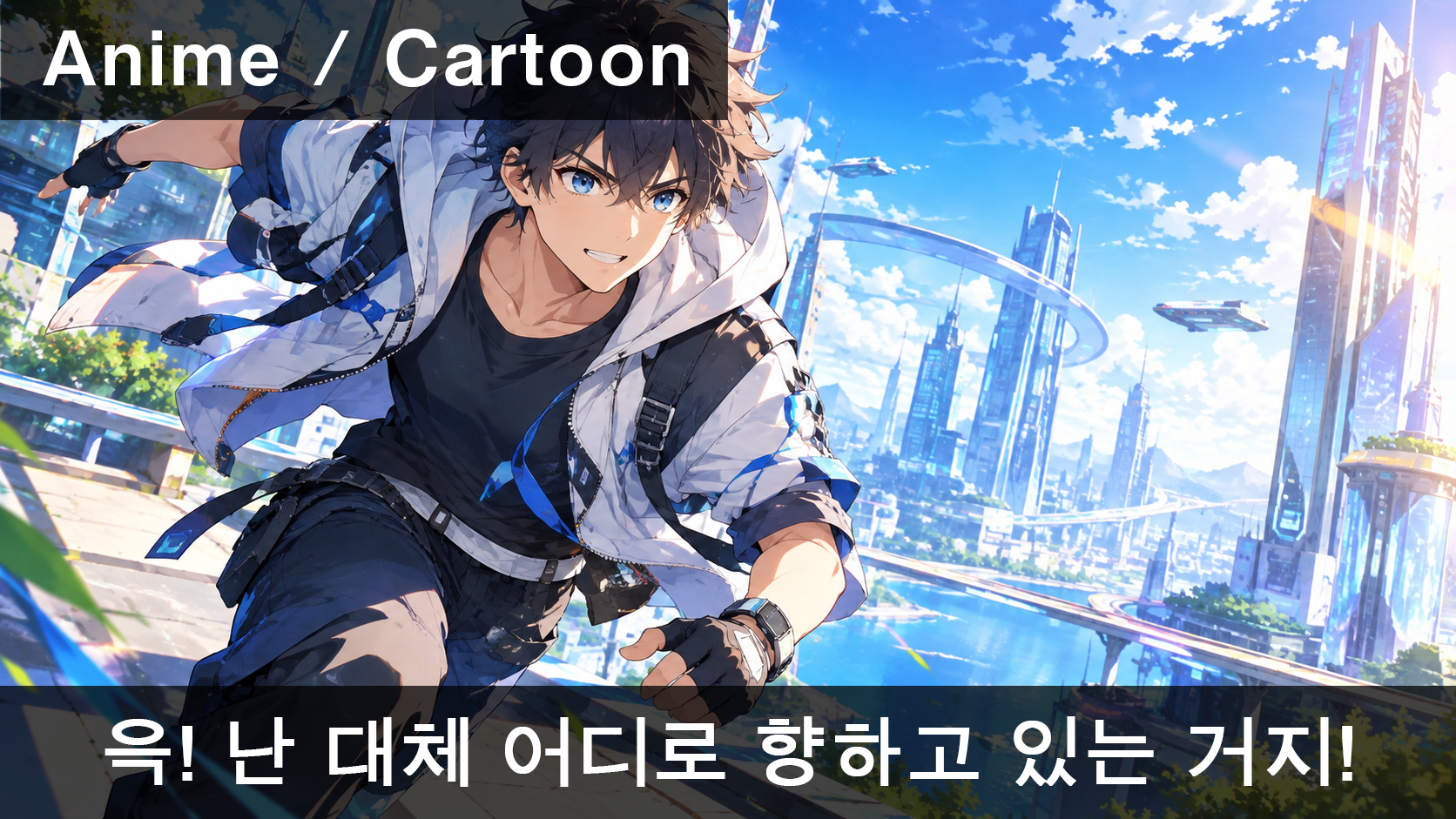 Anime / Cartoon：韓国語字幕付きアニメ画面