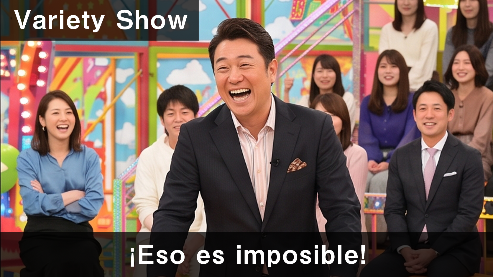 Variety Show：スペイン語字幕付きバラエティ番組画面