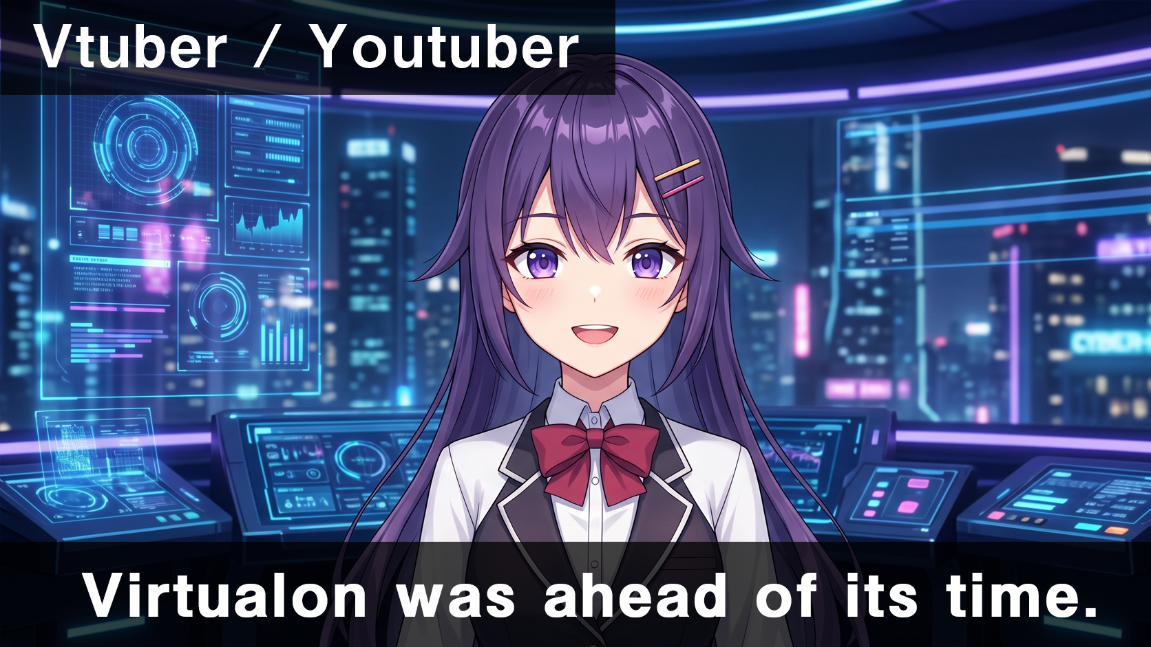 Vtuber / Youtuber：英語字幕付きVtuber配信画面